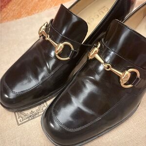 Gucci Horsebit Heeled Leather Loafers